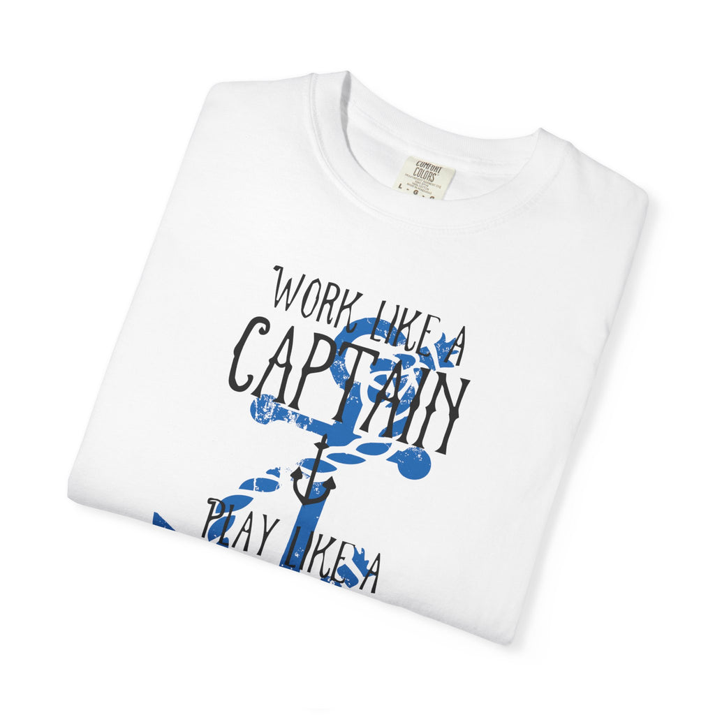 Work Like A Captain T-Shirt | MensWear Tee, Gift for Him, Saltlife Gift, Casual Wear, Coastal Style