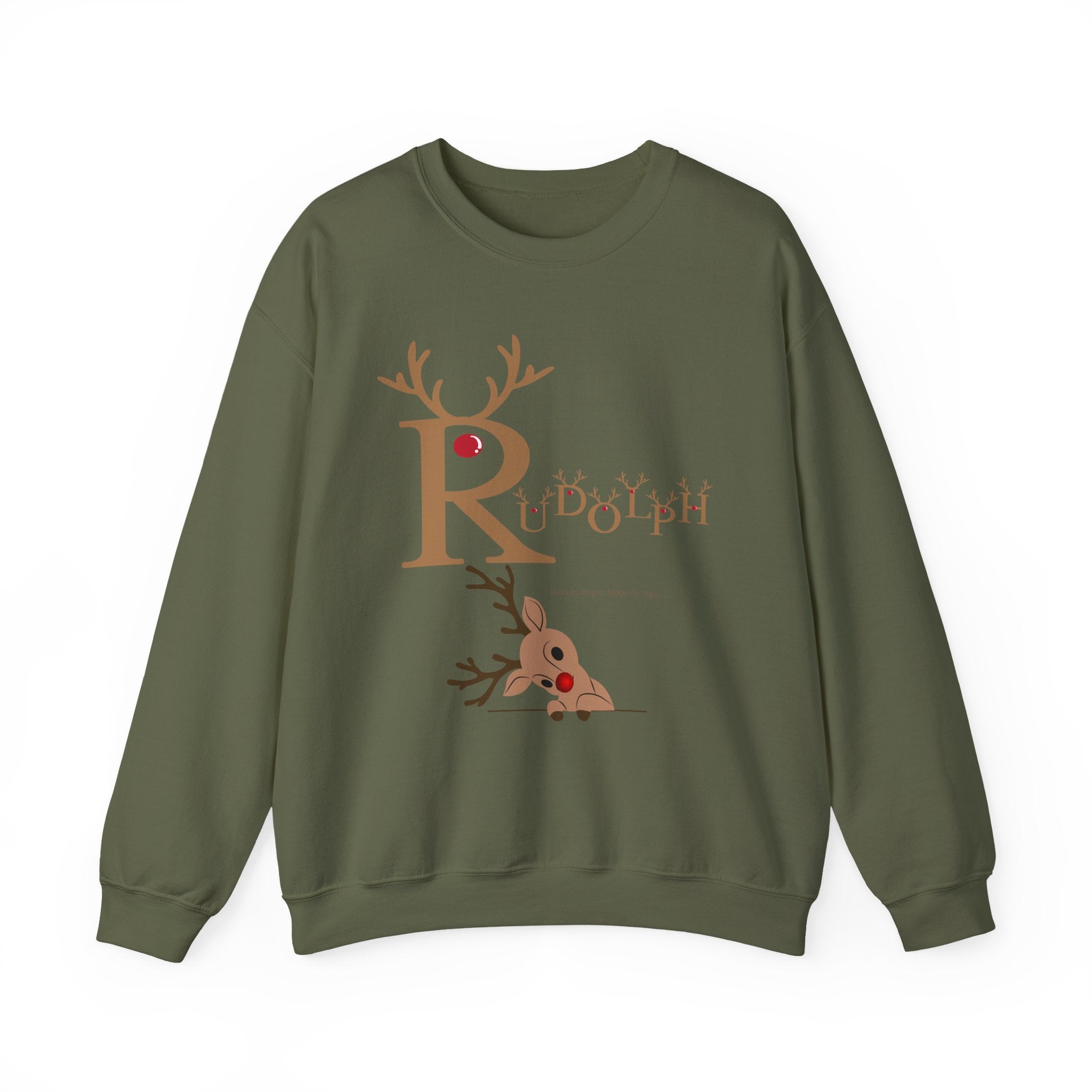 Rudolph "Nose So Bright, Mood So Right" Christmas Crewneck Sweatshirt