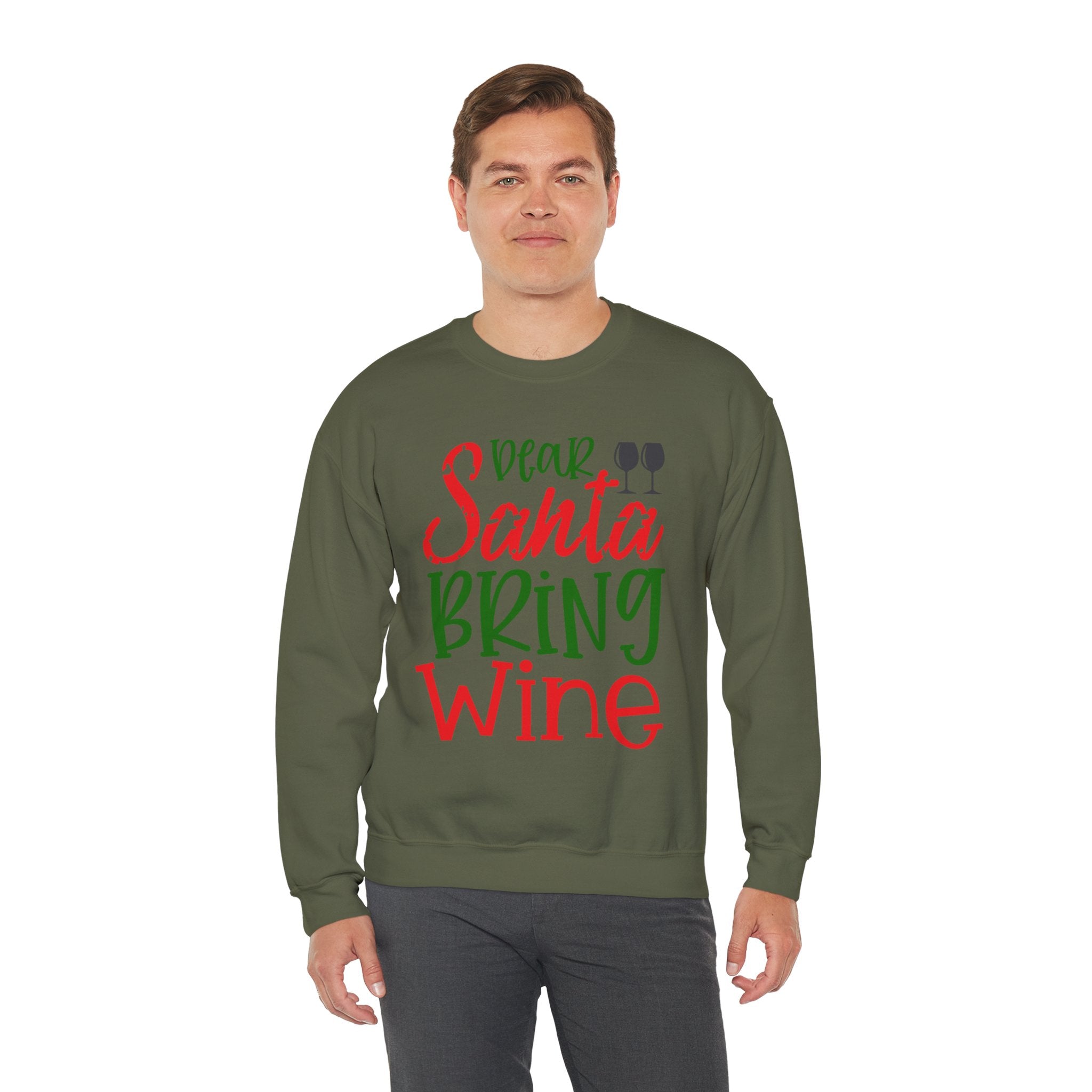 Dear Santa Bring Wine Sweatshirt