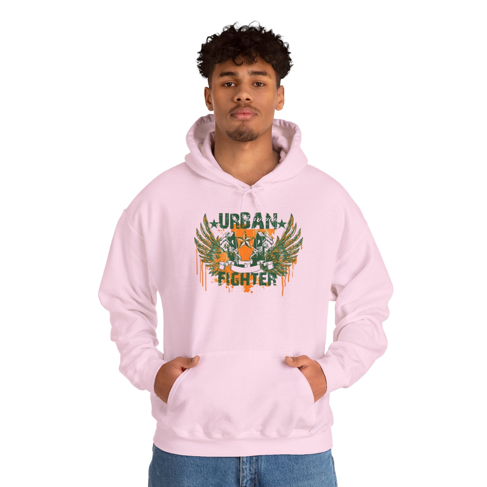 Urban Fighter Hoodie — Vintage Winged Tiger Graphic Sweatshirt