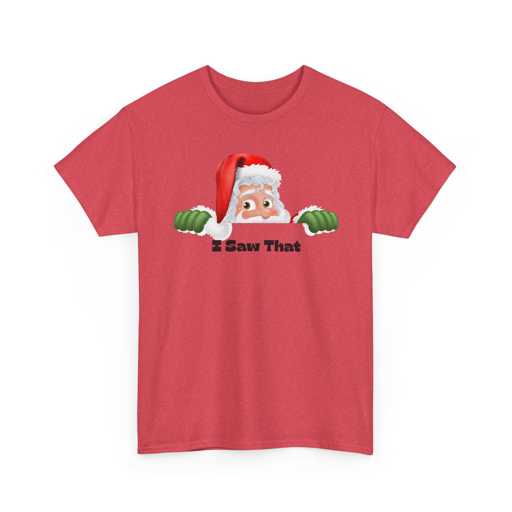 Santa Peeking 'I Saw That' Christmas Tee