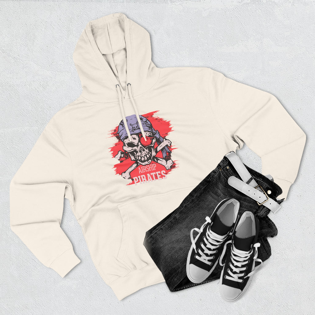 Pirate Skull Hoodie 'Airship Pirates' Graphic Pullover Hoodie