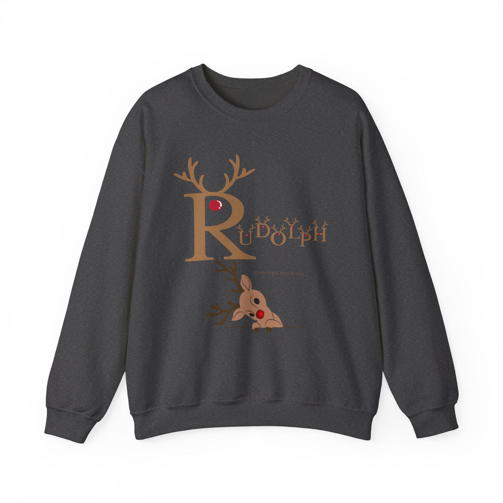 Rudolph "Nose So Bright, Mood So Right" Christmas Crewneck Sweatshirt