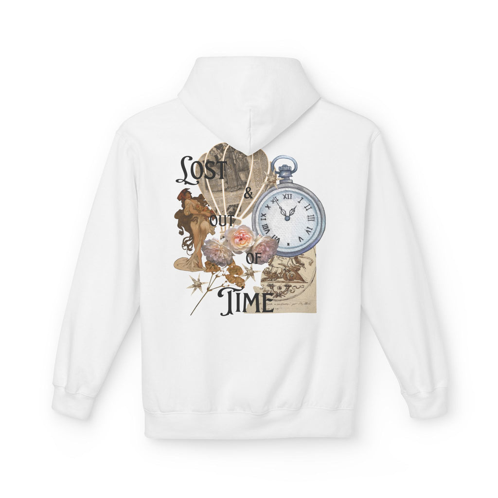 Lost Track of Time Hoodie  Vintage Pocket Watch & Hot Air Balloon