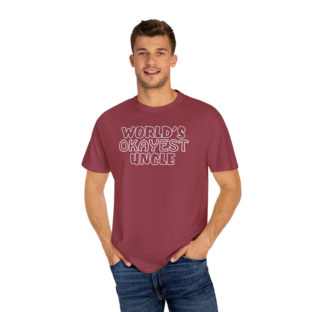 Worlds Okayest Uncle Mens T-Shirt - Perfect Gift for Him