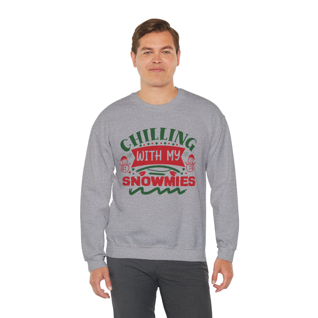 Chilling With My Snowmies Christmas Sweatshirt Holiday Crewneck