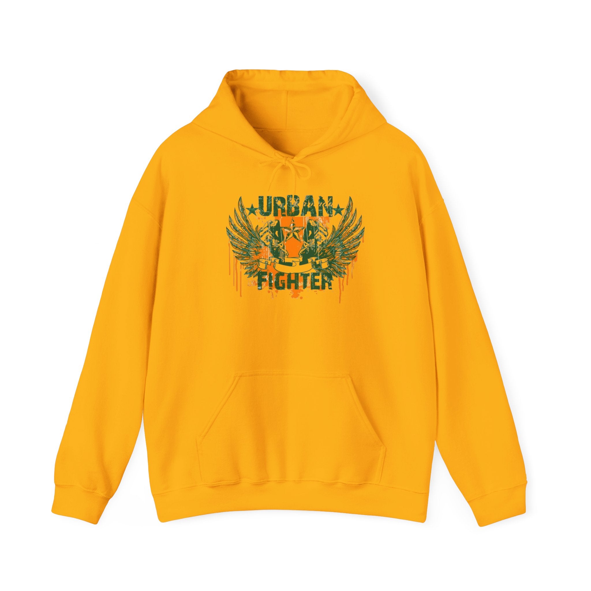 Urban Fighter Hoodie — Vintage Winged Tiger Graphic Sweatshirt