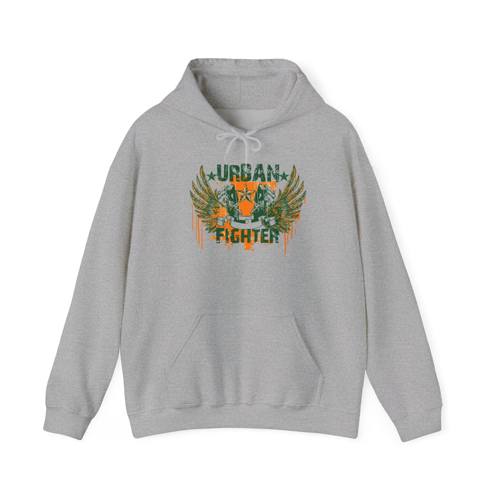 Urban Fighter Hoodie — Vintage Winged Tiger Graphic Sweatshirt