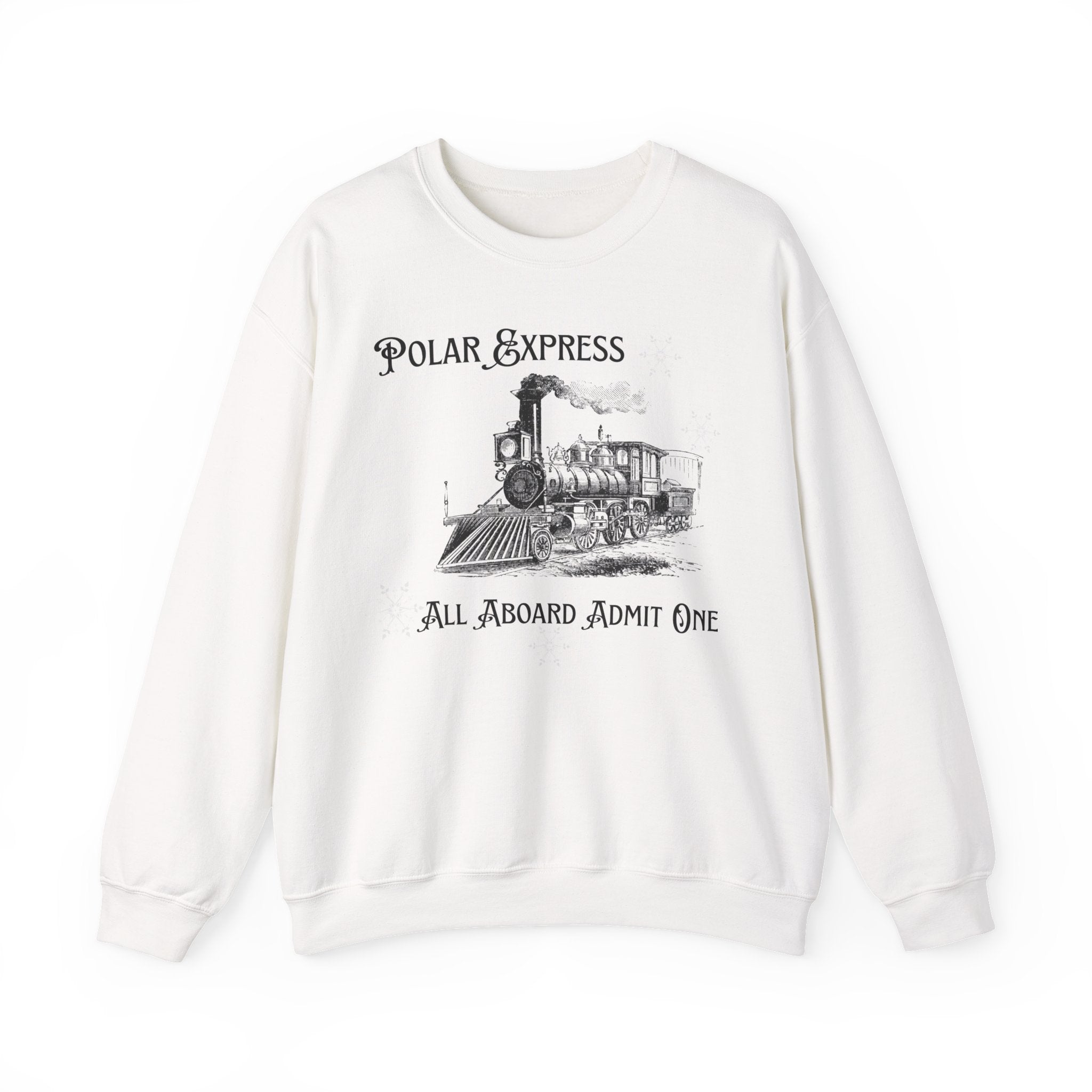 Polar Express Crewneck Sweatshirt – “All Aboard Admit One” Vintage Train Holiday Sweatshirt