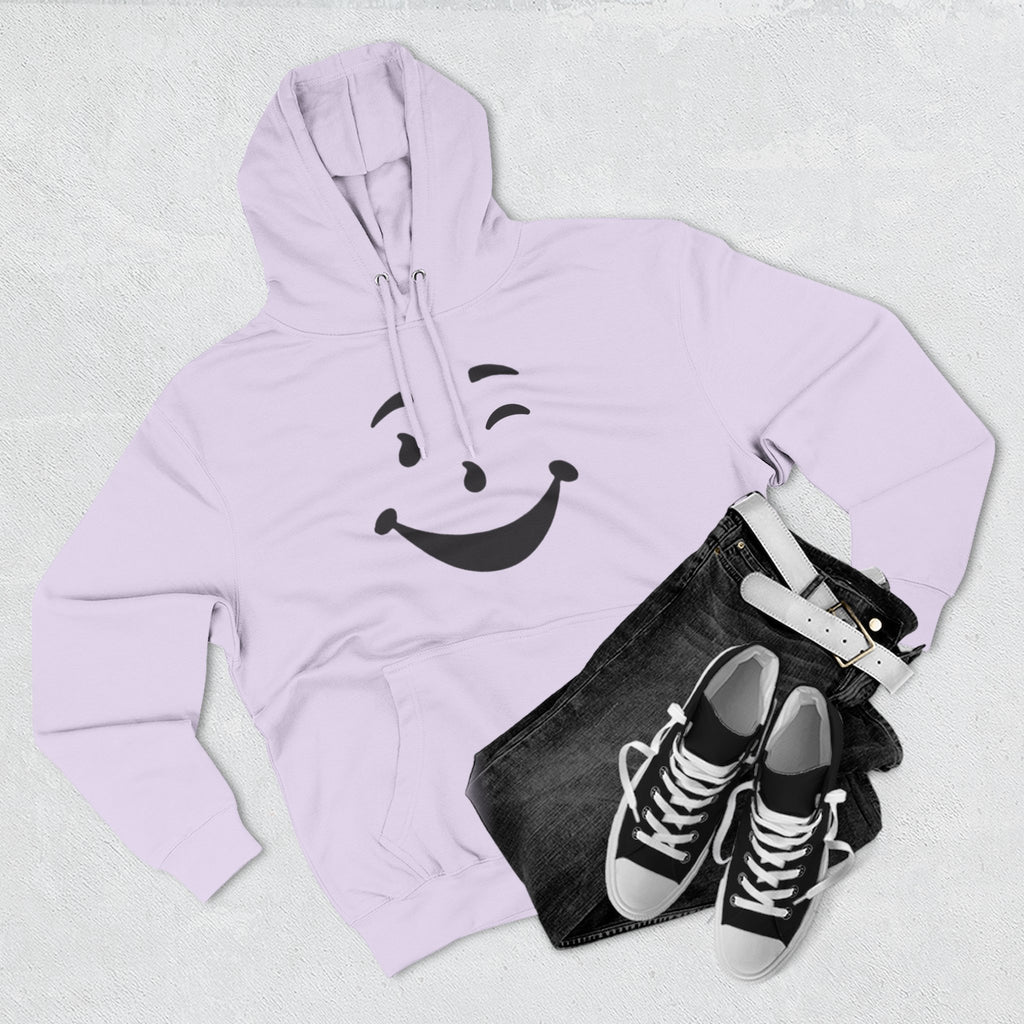 Cool Smiley Face Three-Panel Fleece Hoodie