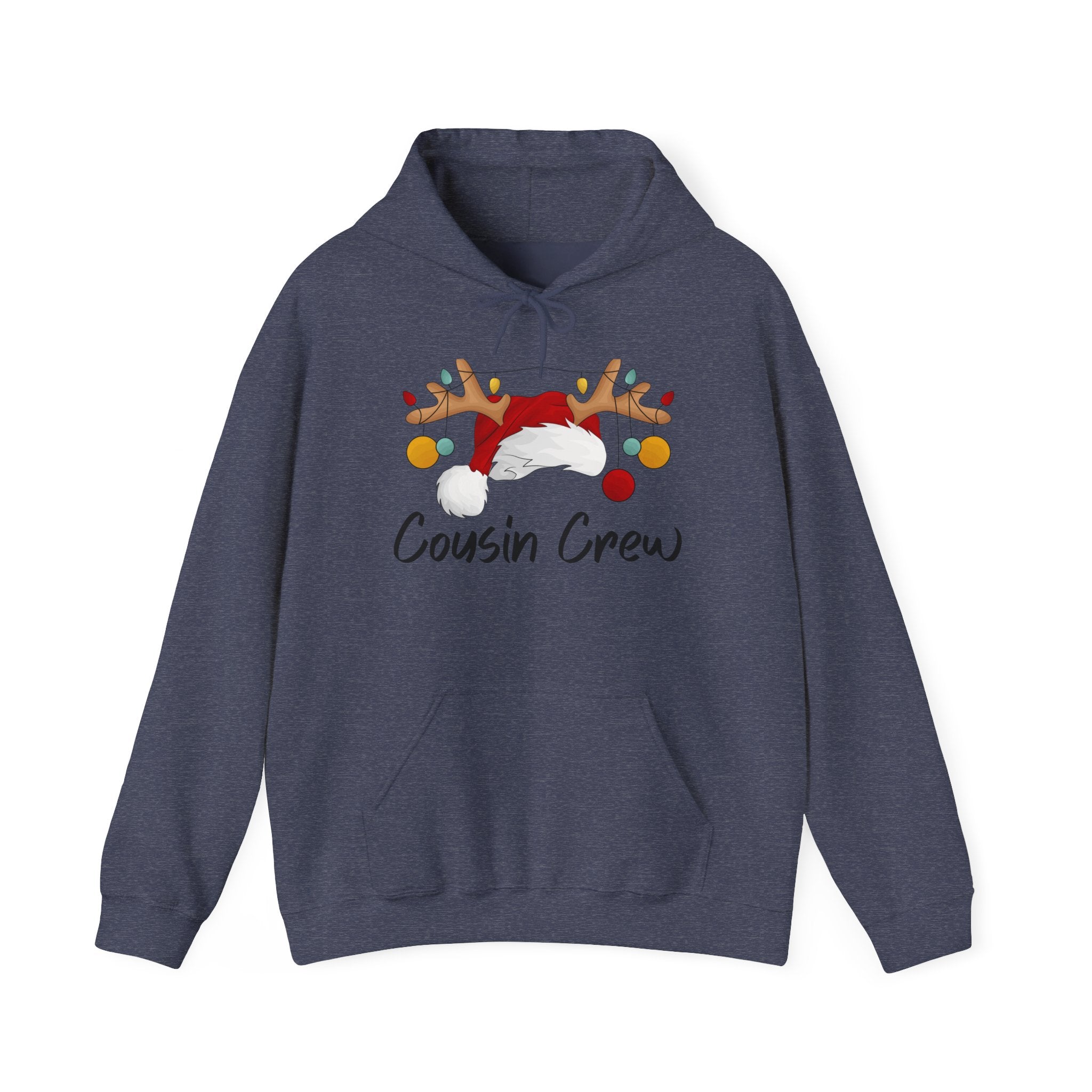 Cousin Crew Holiday Hoodie — Cute Santa Reindeer Antlers Christmas Sweatshirt
