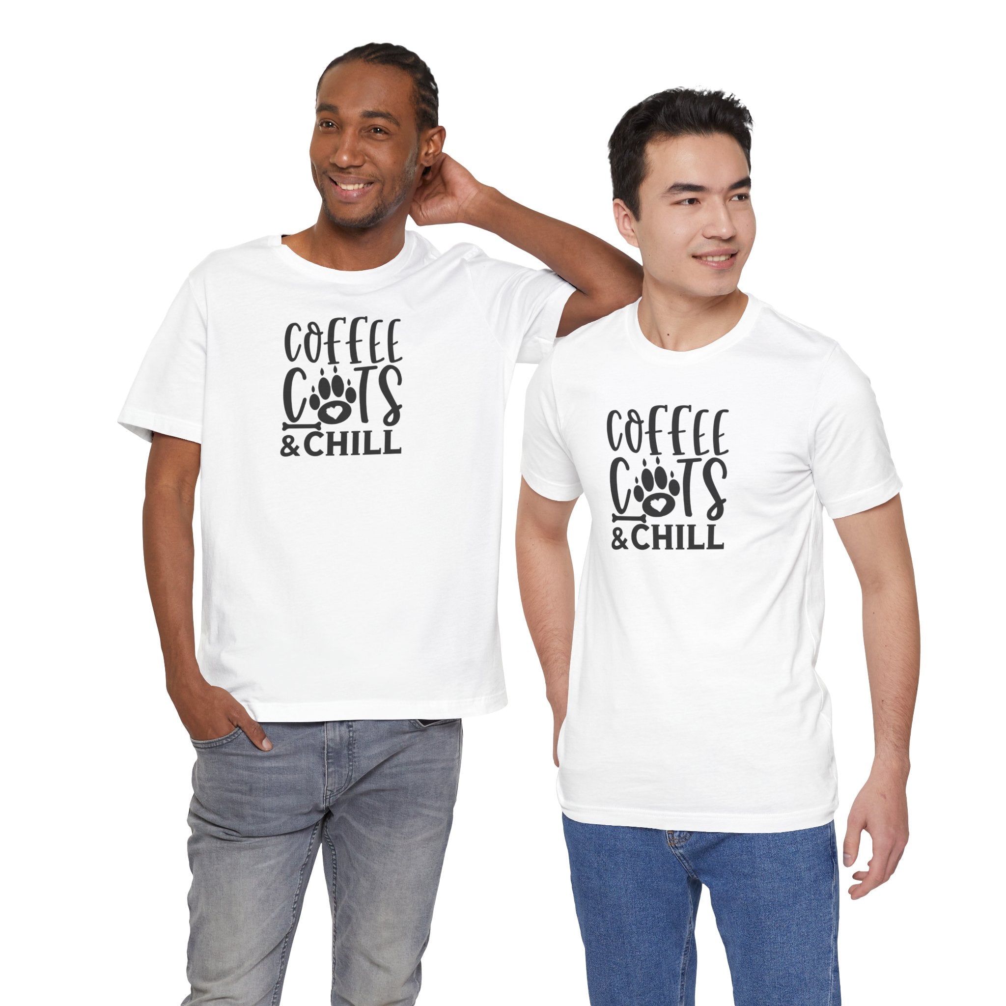 Coffee, Cats & Chill Tee — Cat Lover Coffee T‑Shirt