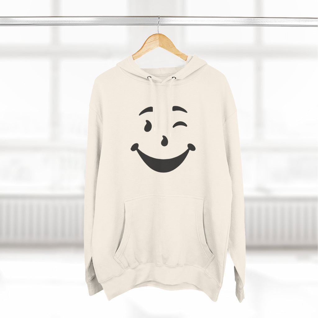 Cool Smiley Face Three-Panel Fleece Hoodie