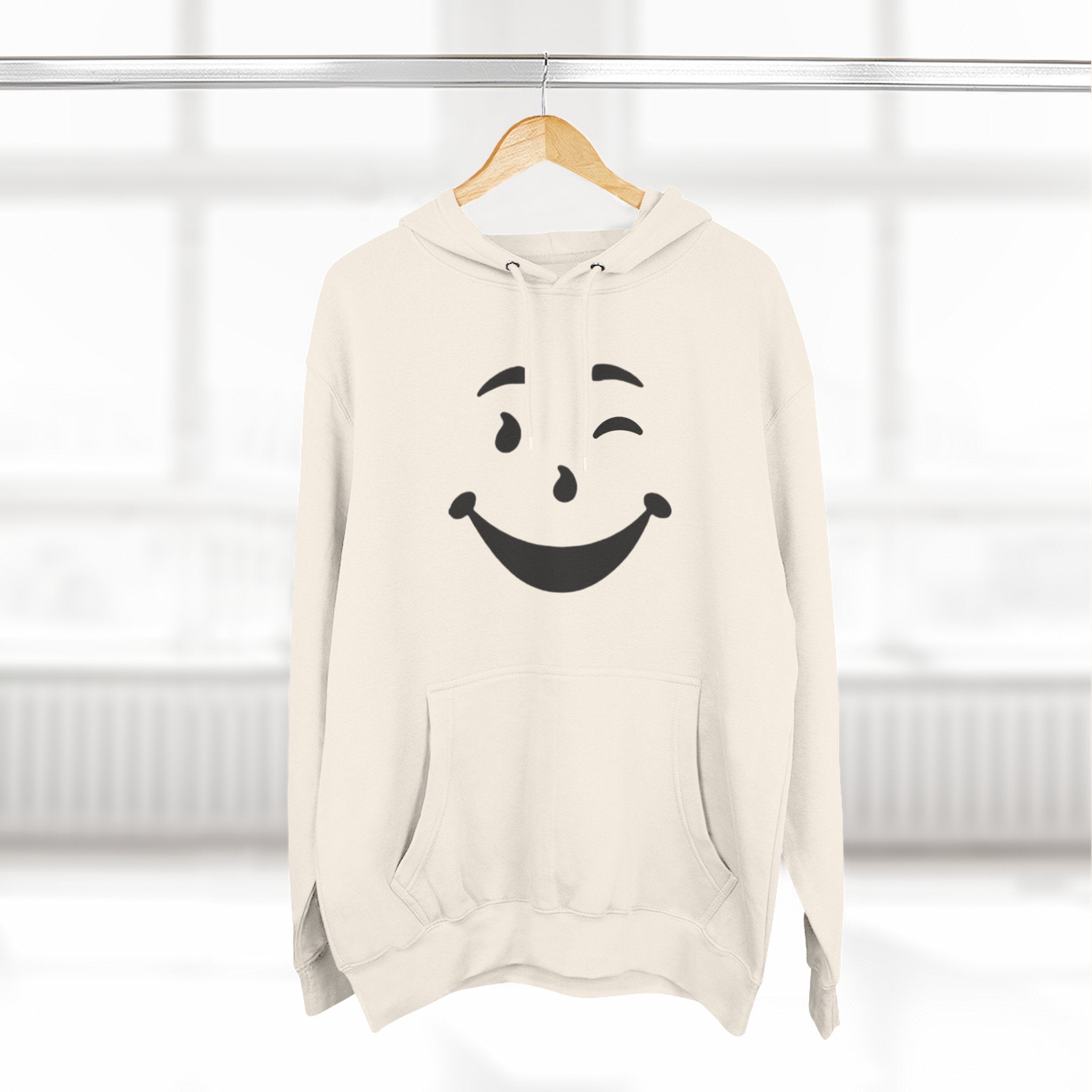 Cool Smiley Face Three-Panel Fleece Hoodie