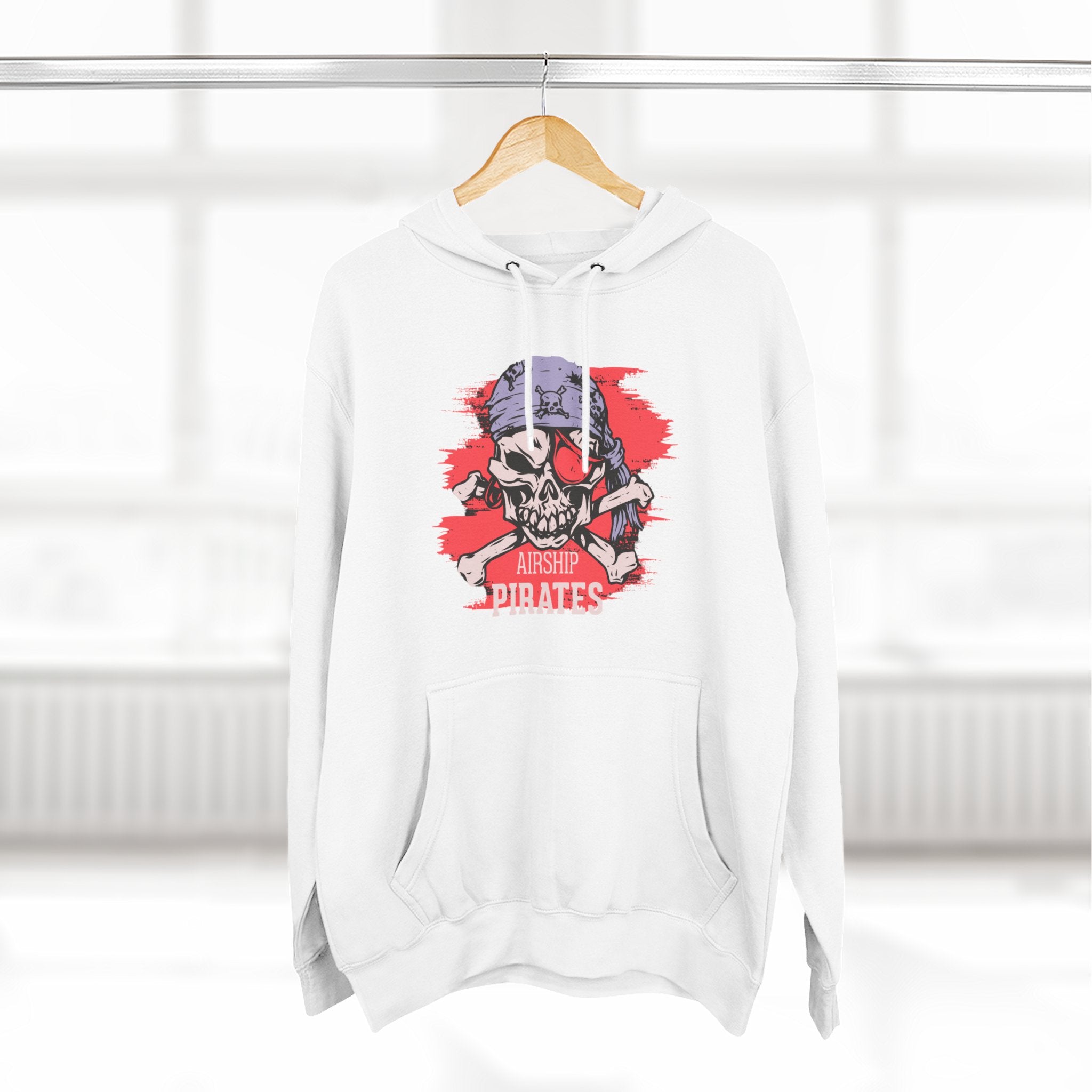 Pirate Skull Hoodie 'Airship Pirates' Graphic Pullover Hoodie