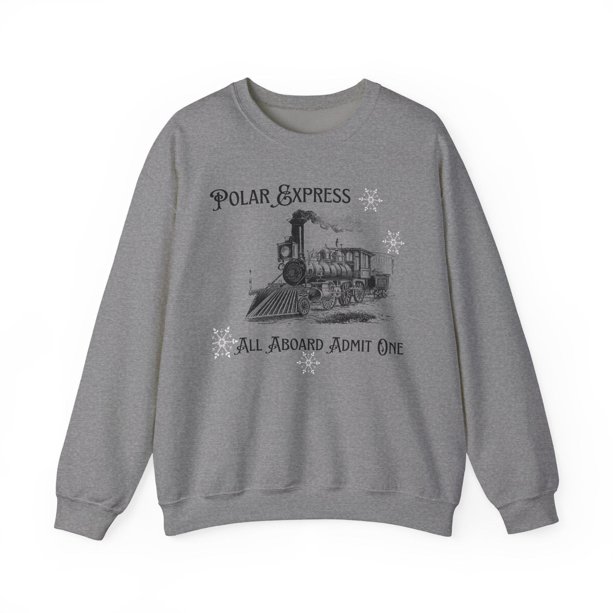 Polar Express Crewneck Sweatshirt – “All Aboard Admit One” Vintage Train Holiday Sweatshirt