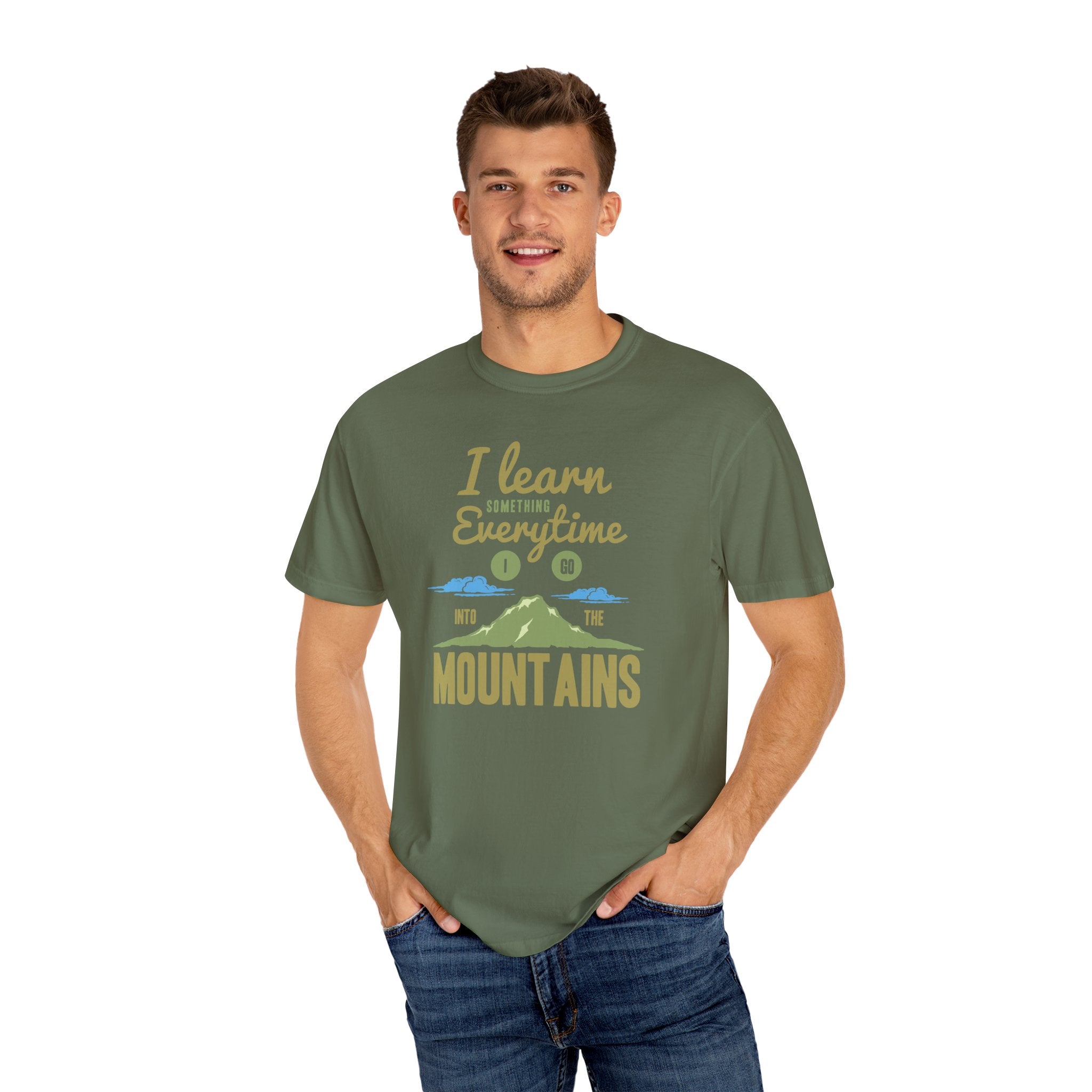 I Learn Everytime Into the Mountains Tee, Outdoor Adventure T-Shirt, Nature Lover Gift, Hiking Apparel, Unisex Casual Wear