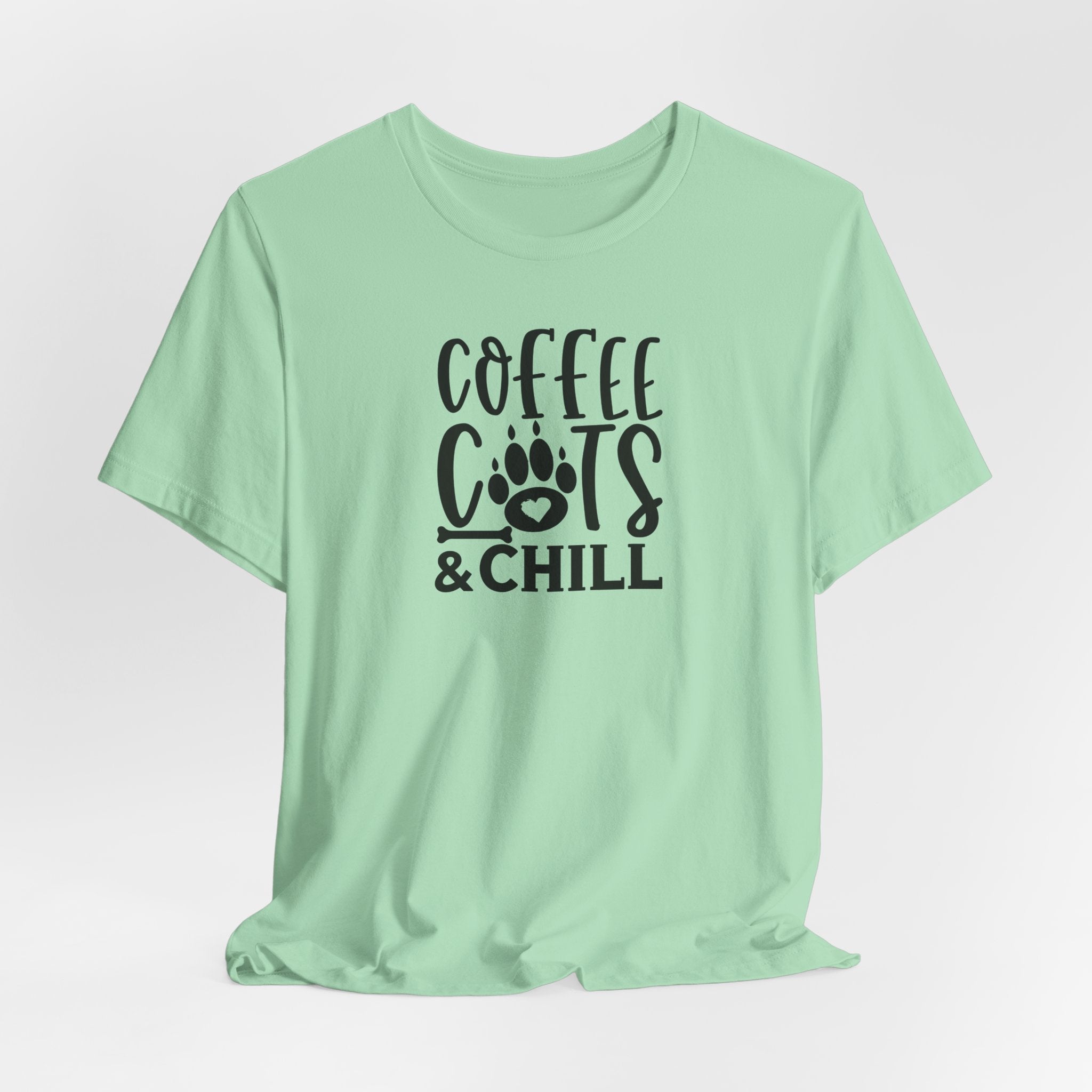 Coffee, Cats & Chill Tee — Cat Lover Coffee T‑Shirt