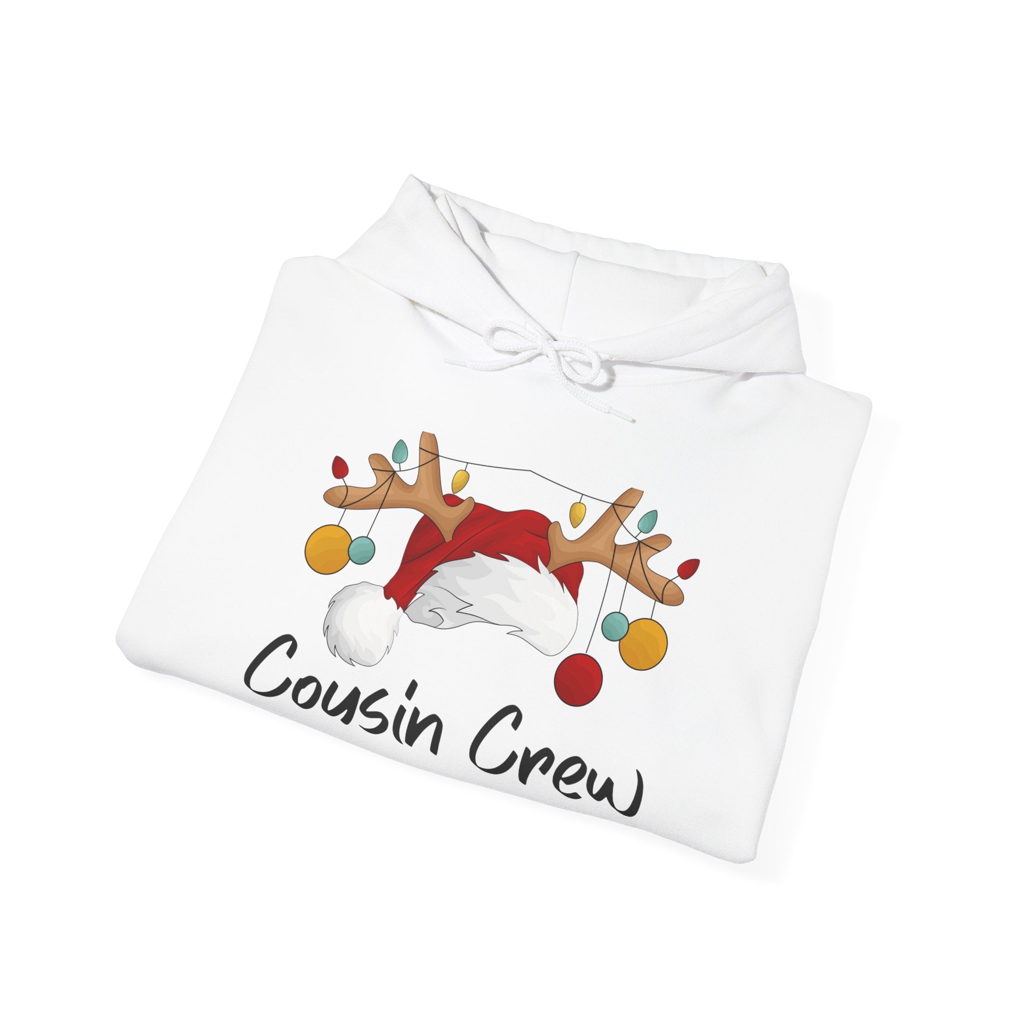 Cousin Crew Holiday Hoodie — Cute Santa Reindeer Antlers Christmas Sweatshirt