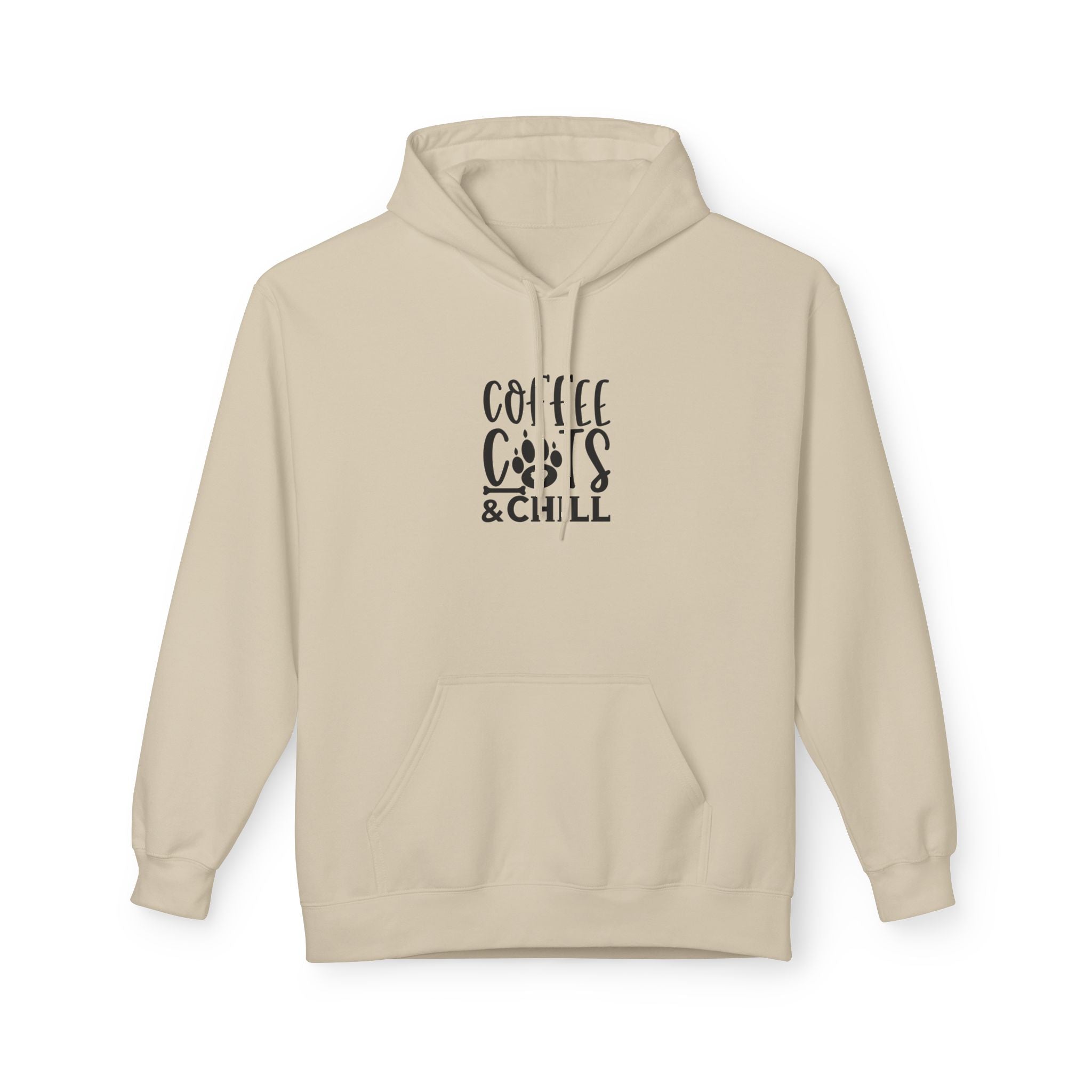 Coffee, Cats & Chill Hoodie Cozy Unisex Fleece Hoodie Sweatshirt