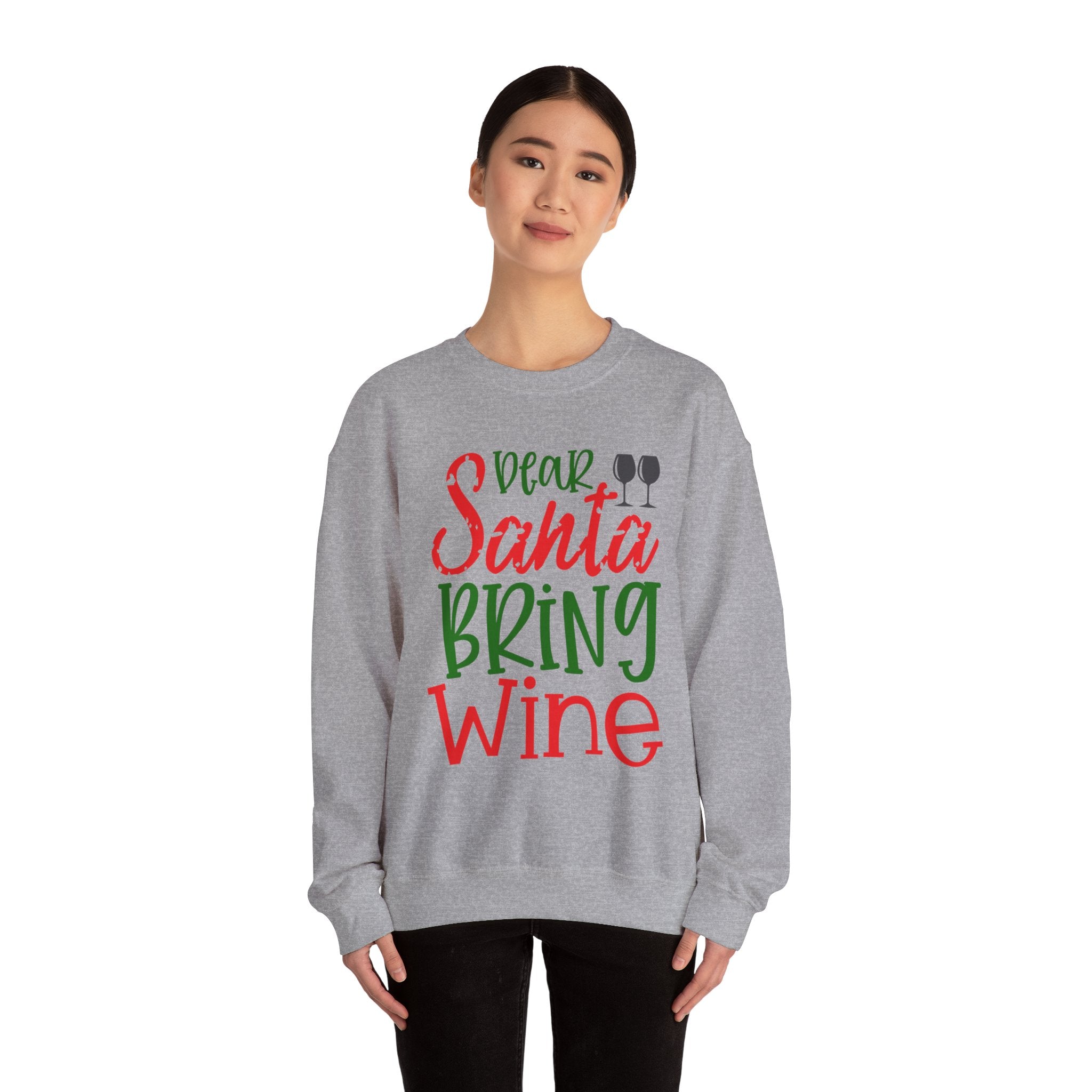 Dear Santa Bring Wine Sweatshirt
