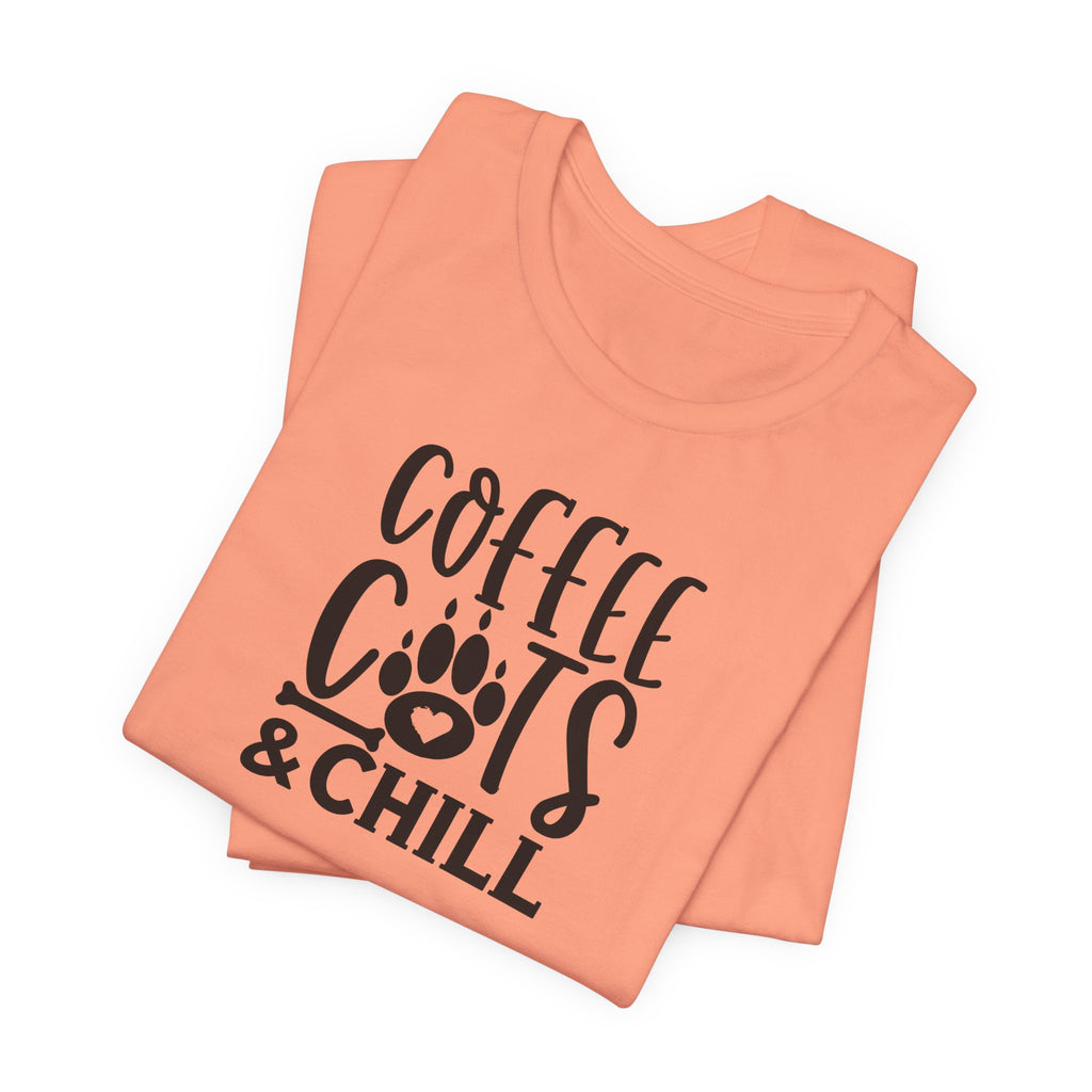 Coffee, Cats & Chill Tee — Cat Lover Coffee T‑Shirt