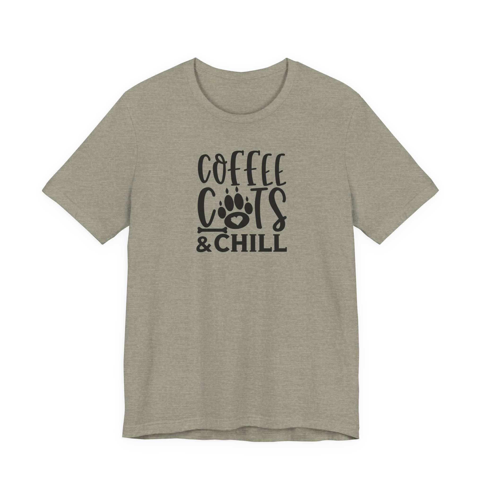 Coffee, Cats & Chill Tee — Cat Lover Coffee T‑Shirt
