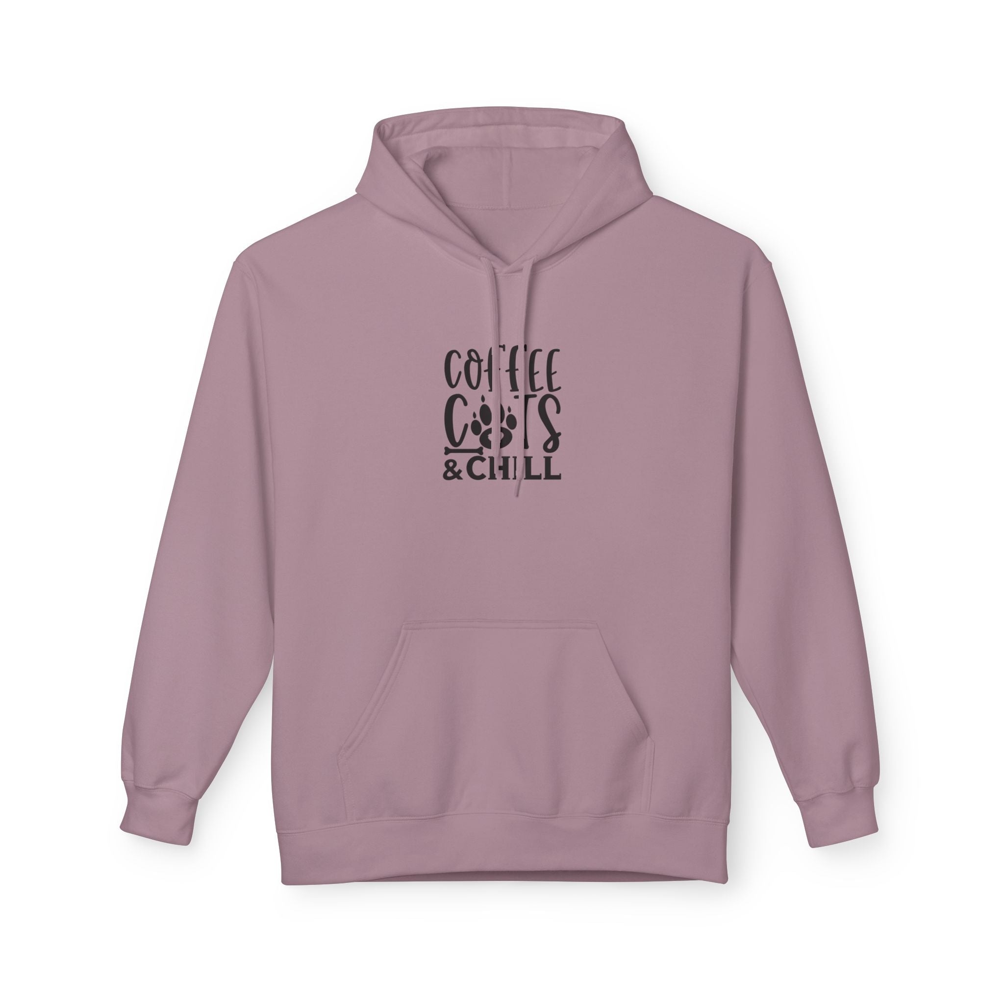 Coffee, Cats & Chill Hoodie Cozy Unisex Fleece Hoodie Sweatshirt