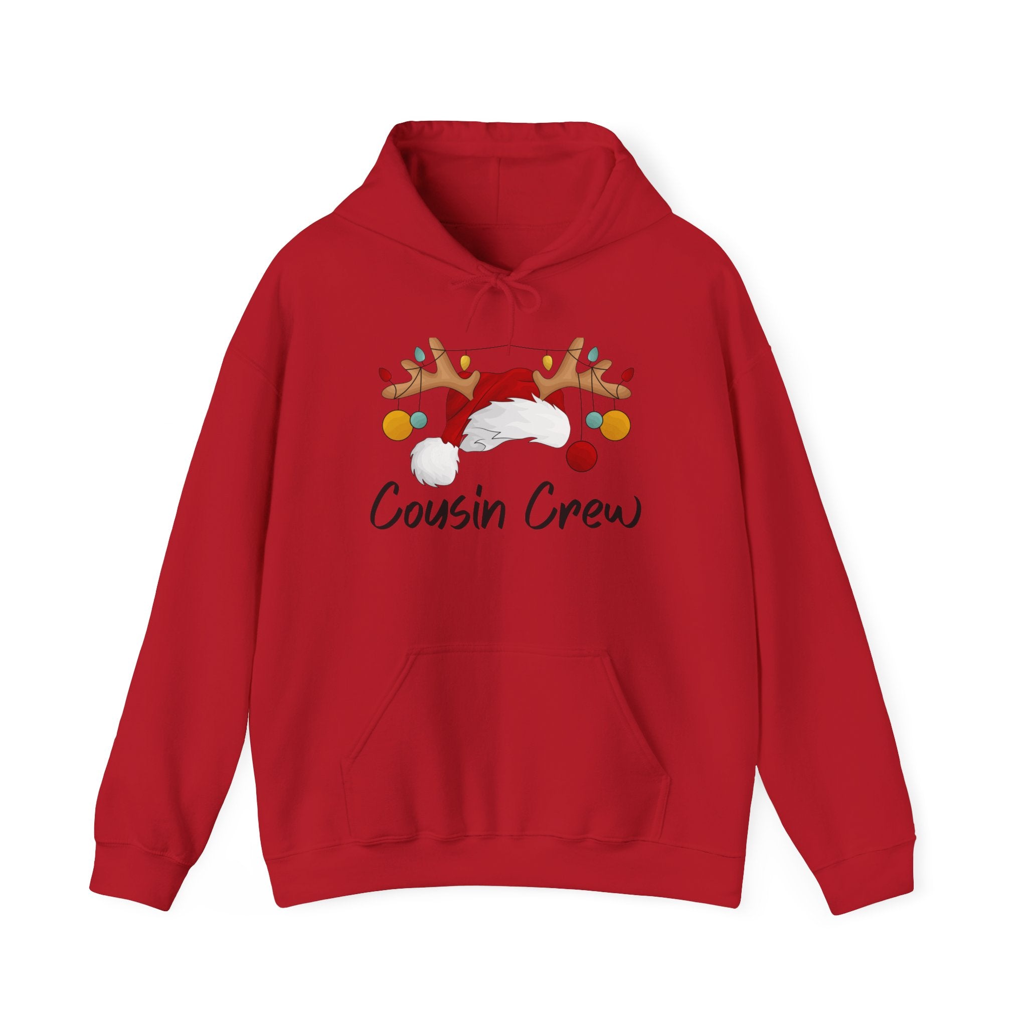 Cousin Crew Holiday Hoodie — Cute Santa Reindeer Antlers Christmas Sweatshirt
