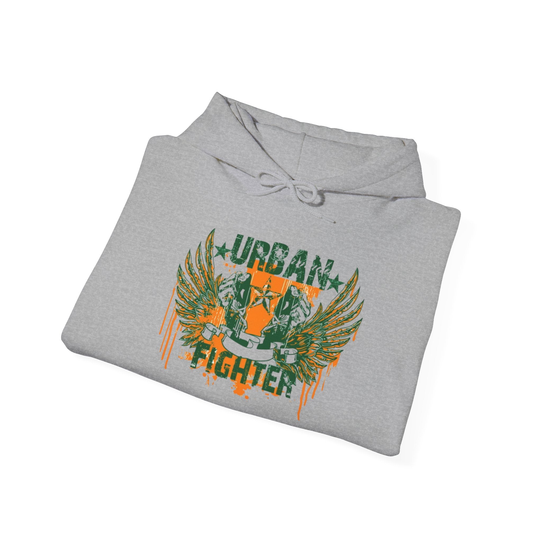 Urban Fighter Hoodie — Vintage Winged Tiger Graphic Sweatshirt