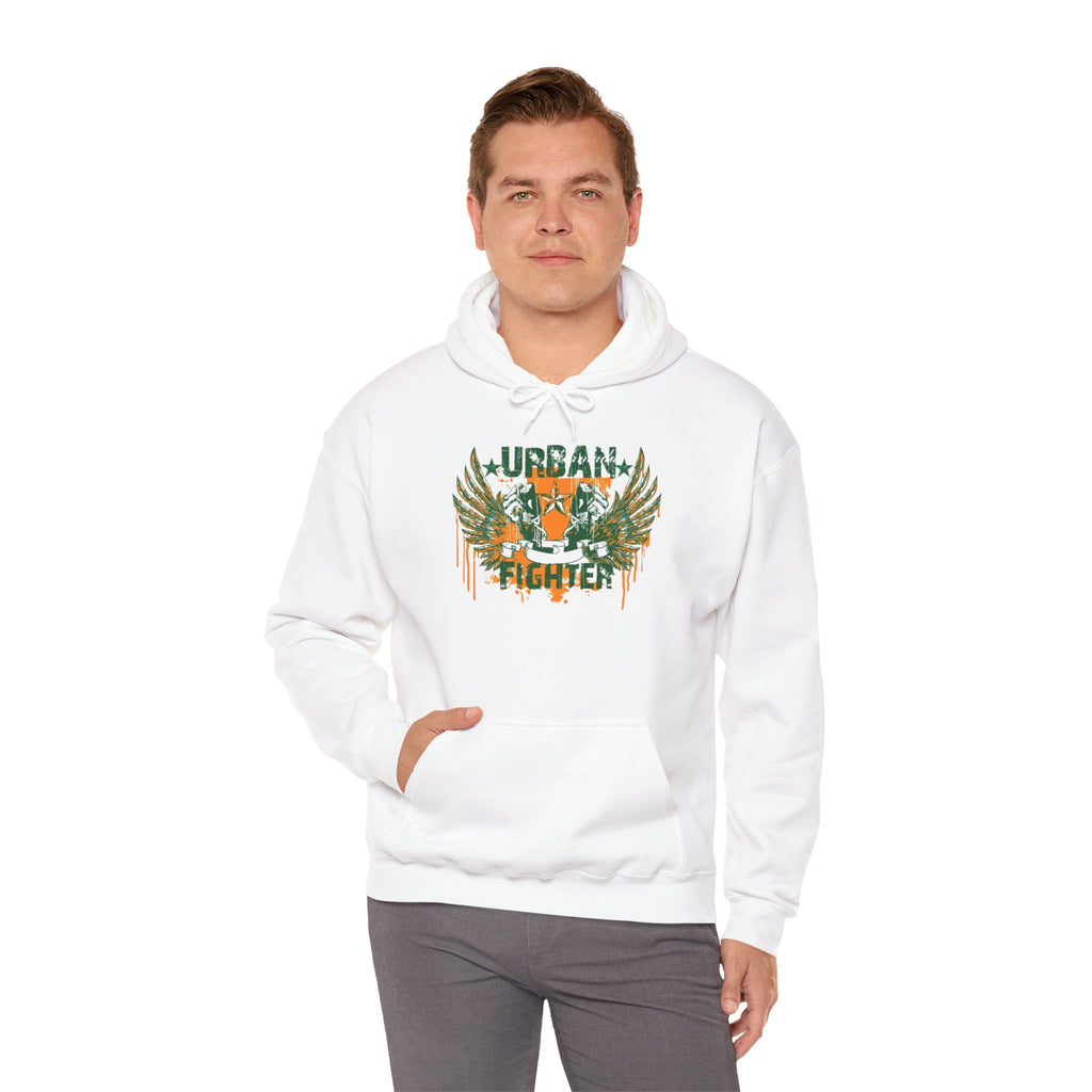 Urban Fighter Hoodie — Vintage Winged Tiger Graphic Sweatshirt