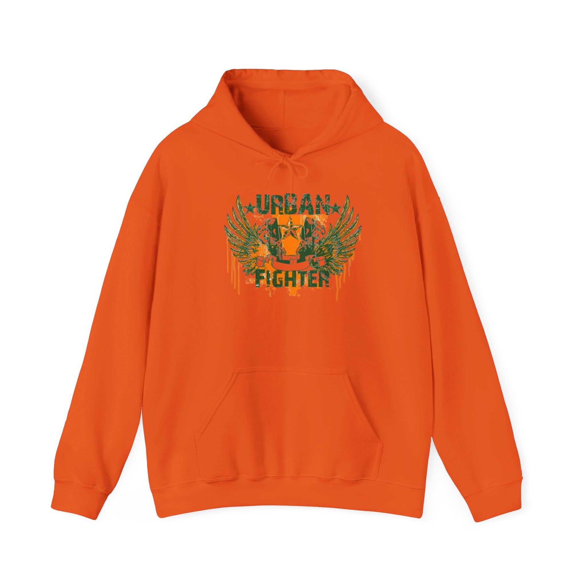 Urban Fighter Hoodie — Vintage Winged Tiger Graphic Sweatshirt