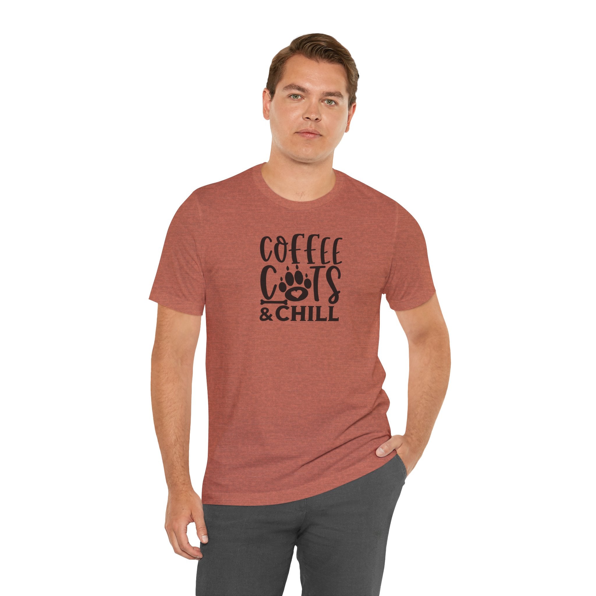 Coffee, Cats & Chill Tee — Cat Lover Coffee T‑Shirt