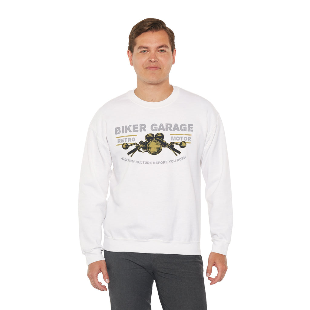 Vintage Biker Garage Sweatshirt | Retro Motor Crewneck