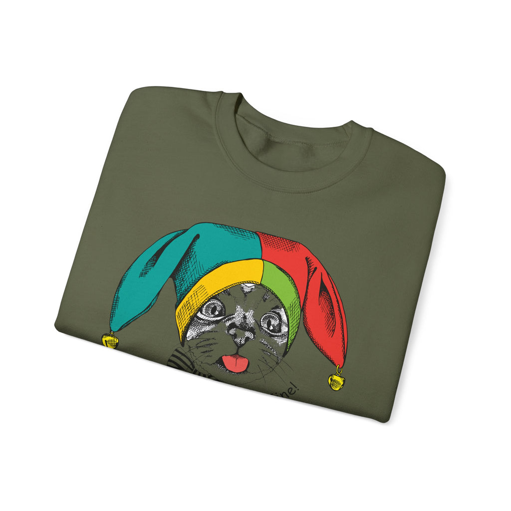 Jester Kitty Crewneck Sweatshirt - I'm Fine!