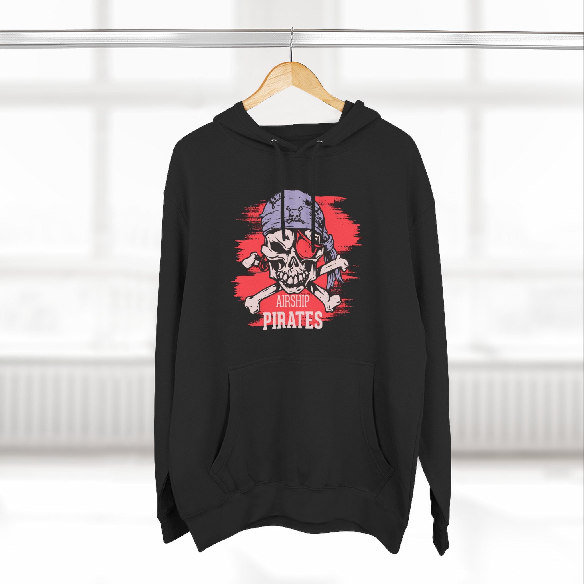 Pirate Skull Hoodie 'Airship Pirates' Graphic Pullover Hoodie