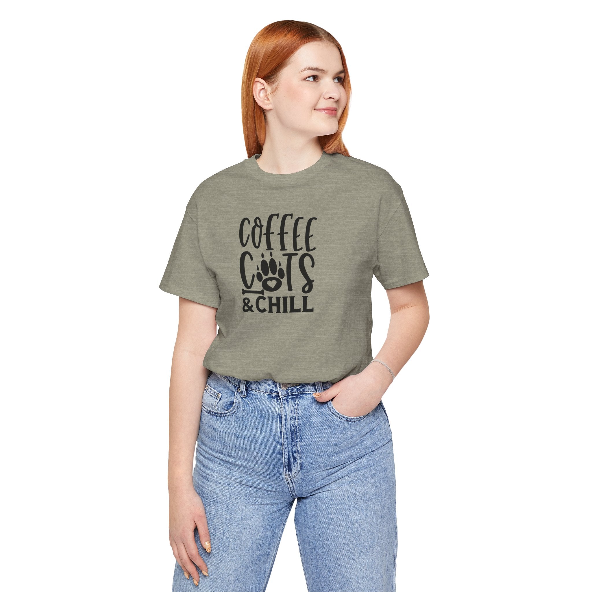 Coffee, Cats & Chill Tee — Cat Lover Coffee T‑Shirt