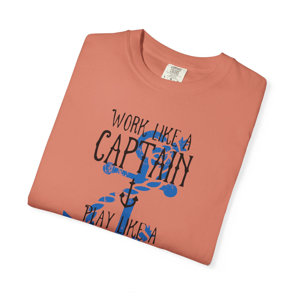 Work Like A Captain T-Shirt | MensWear Tee, Gift for Him, Saltlife Gift, Casual Wear, Coastal Style