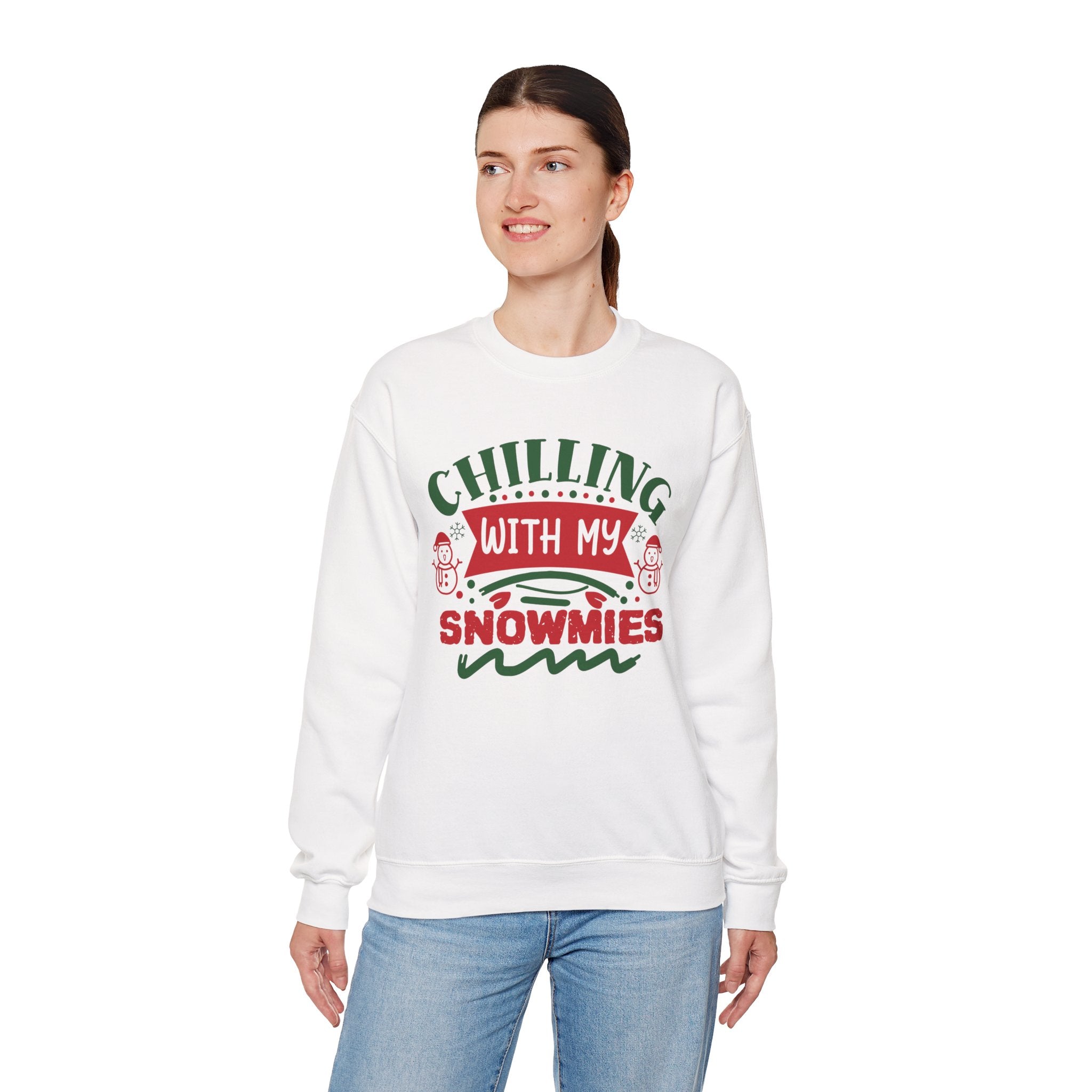 Chilling With My Snowmies Christmas Sweatshirt Holiday Crewneck