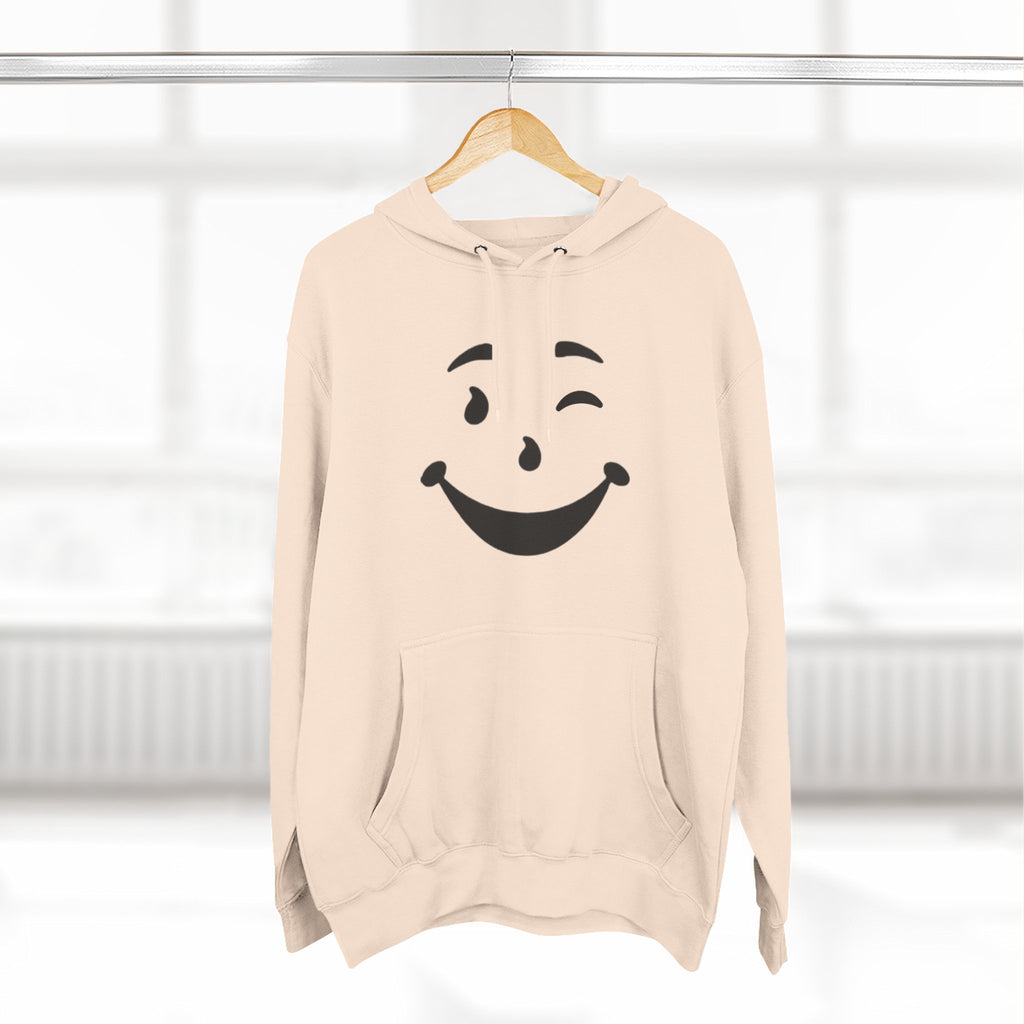Cool Smiley Face Three-Panel Fleece Hoodie