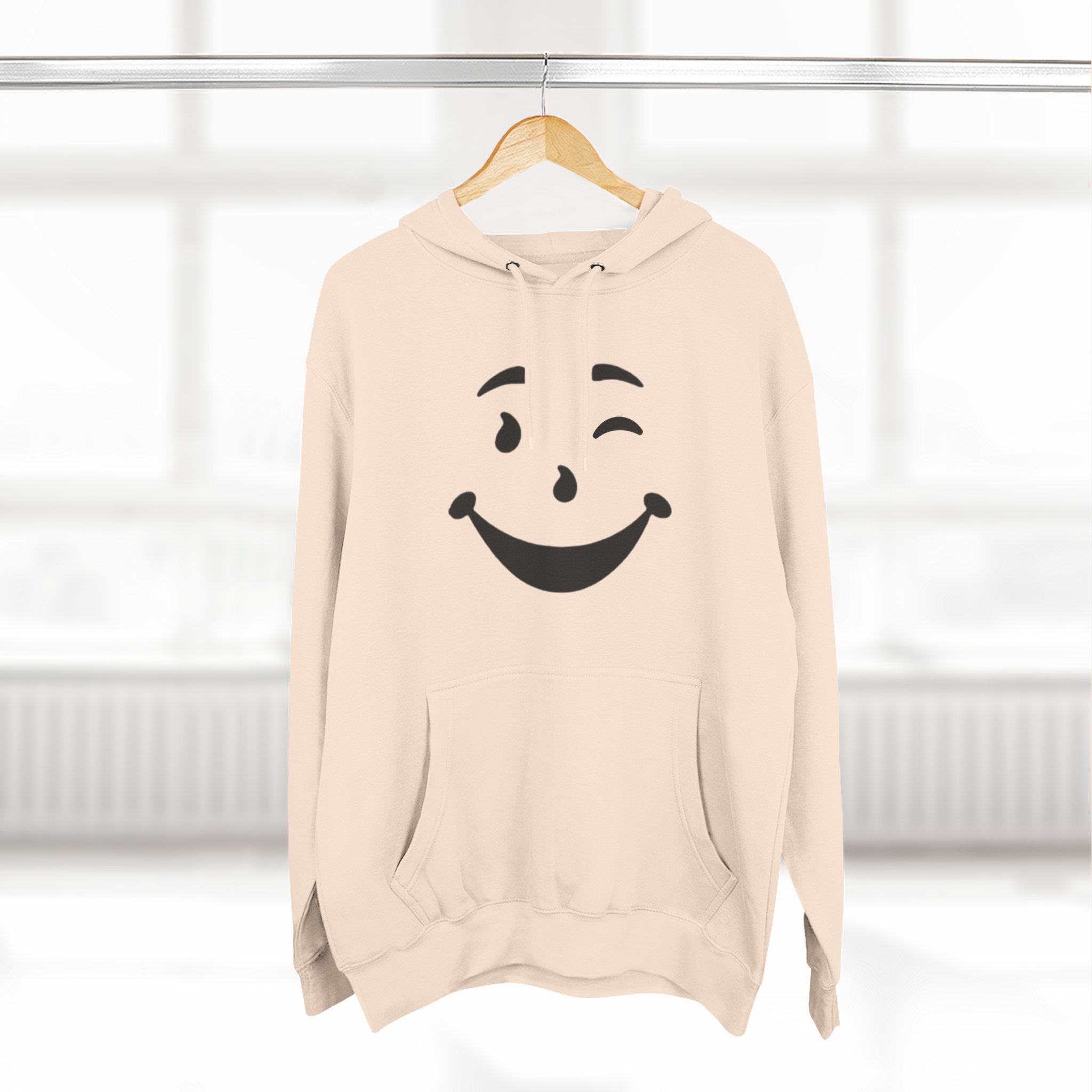 Cool Smiley Face Three-Panel Fleece Hoodie