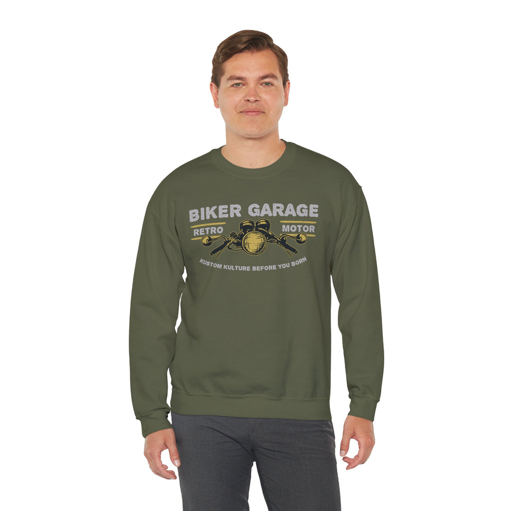 Vintage Biker Garage Sweatshirt | Retro Motor Crewneck